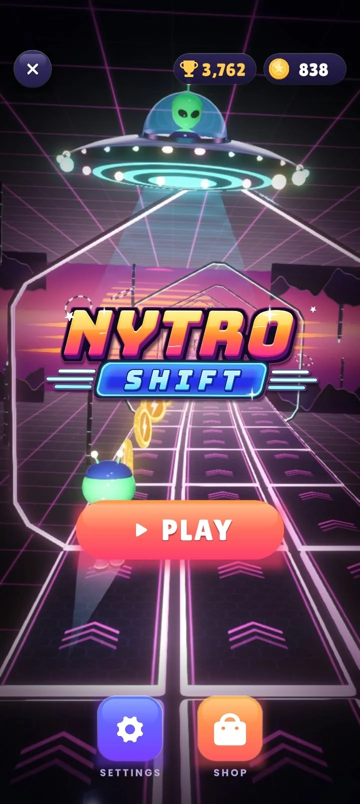NYTRO SHIFT title screen